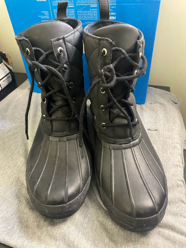 Sperry Gosling Duck Boot Women's Black Quilted Waterproof Fleece Lined Size 9 - Image 2