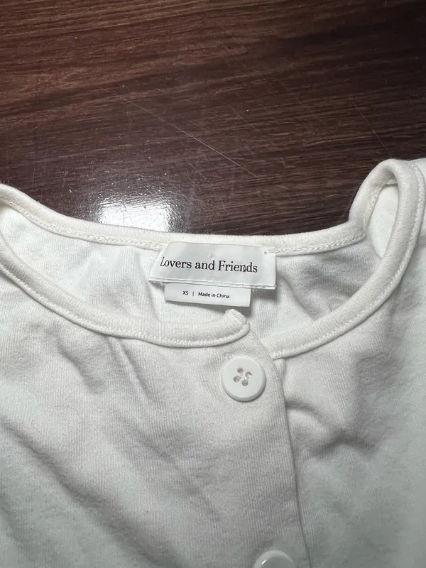 Lovers and Friends White Cardigan Long Sleeve Crop Top Size XS - Image 4