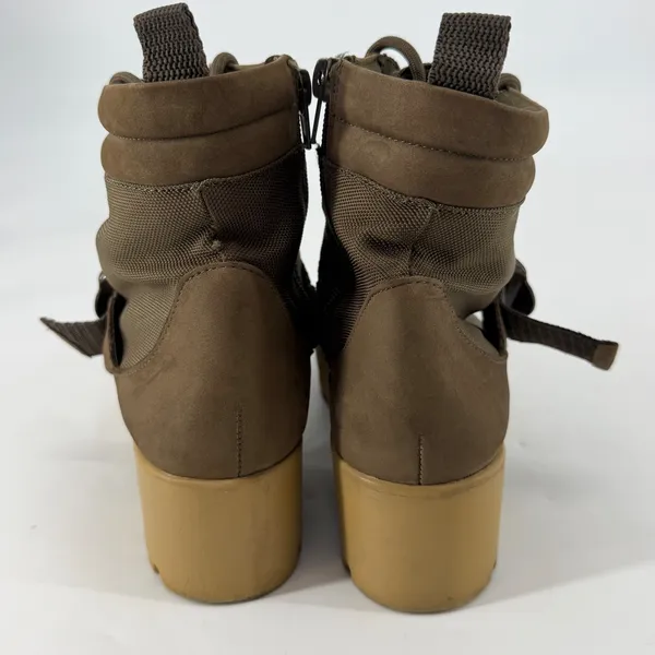 Steve Madden Grady Olive Green Combat Boots Platform Utility Buckle 6M - Image 3