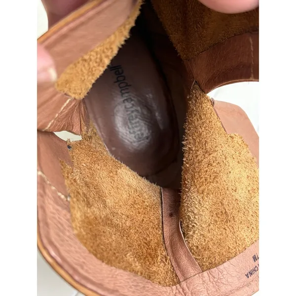 Jeffrey Campbell‎ Brown Leather Wooden Curved Heel Ankle Boots Booties Women 7M - Image 11