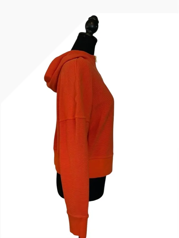 Fabletics Orange Half-Zip Hoodie Sweatshirt Size S - Image 2