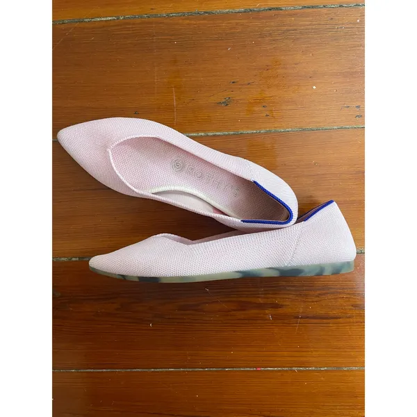 Rothy's The Point Flats Womens 6.5 Blush Pink Blue Knit Pointed Toe - Image 2