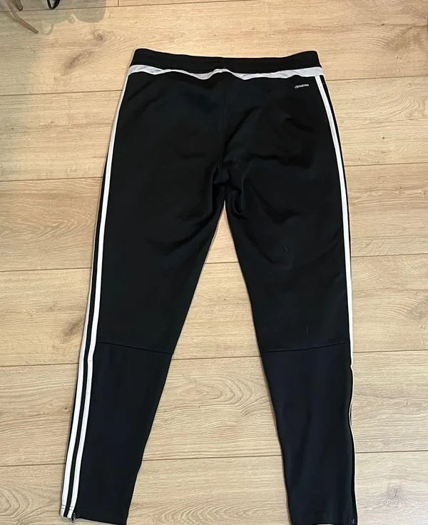 Adidas Black Sweatpants with White Accents - Image 3