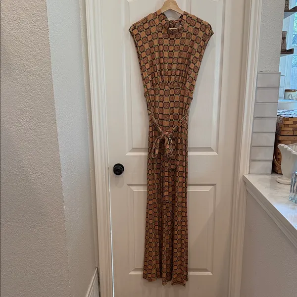 Free People vibe check one piece funky print jumpsuit - Image 4