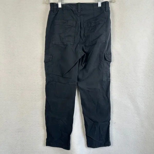 American Eagle Black Cargo Pants Stretch Waist Zip Fly‎ Womens 4 Sporty Utility - Image 6
