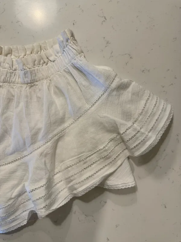 Aerie White Flowy Ruffle Shorts Small Petite Boho Lounge Summer - Image 6