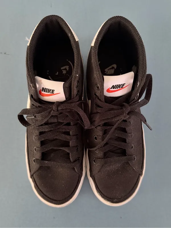 Nike Court Legacy Mid Canvas Black White Sneakers - Image 6