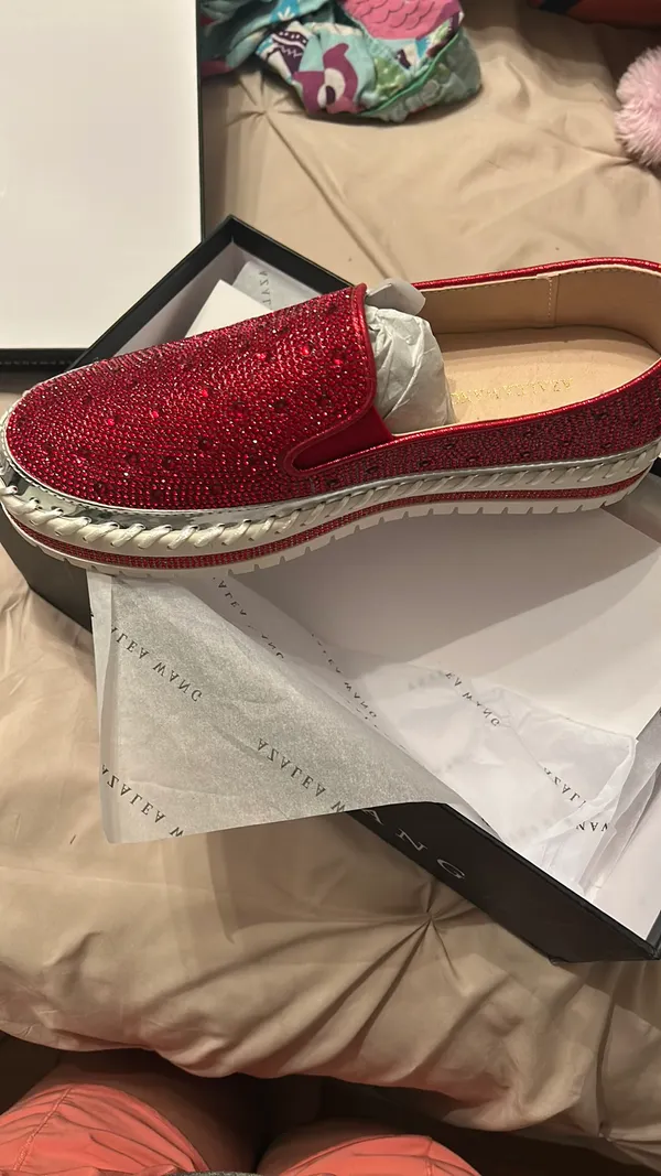 Azalea wang Brittany rhinestone platform sneakers Red Size 8 - Image 3