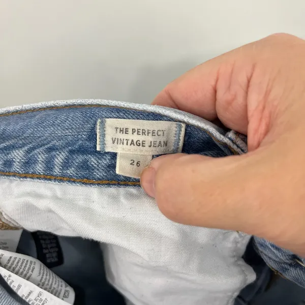 Madewell Size 26 Light Blue Perfect Vintage Jeans Straight Tapered 90s Mom Jeans - Image 9