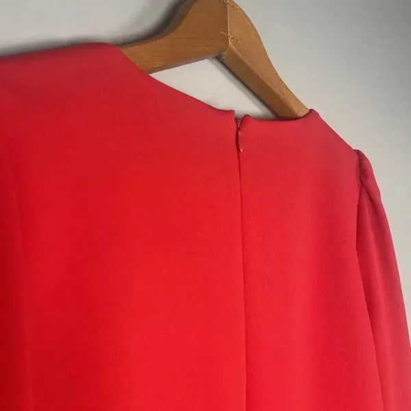 Calvin Klein Red Beaded Sleeve‎ Sheath Midi Dress Size 6 Holiday Party Cocktail - Image 5
