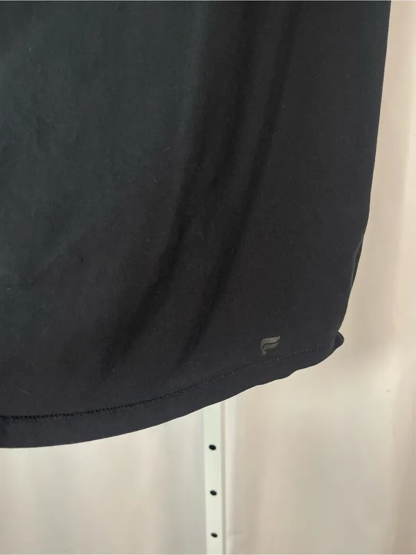 Fabletics Black Medium Short Sleeve Scoop Neck Tee Off Shoulder Yoga Workout - Image 3