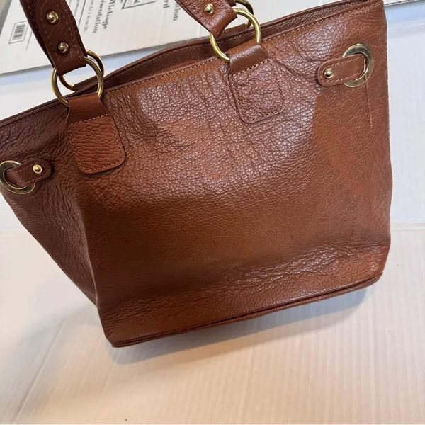Vintage Tuscany Leather Tan Tote Bag Handbag Purse Classic - Image 3