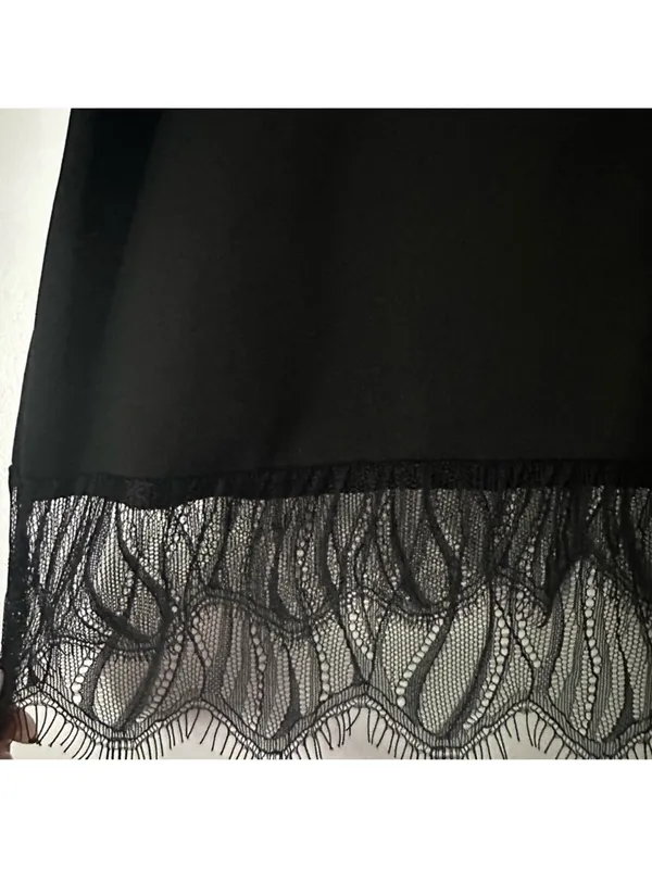 Nordstrom Black lace trim top - Image 3