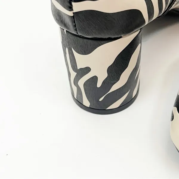 ASOS Designs Faux Leather Zebra Print Side Zip Chunky Heel Chelsea Boots Size 6 - Image 16