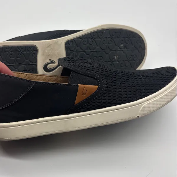 OluKai Pehuea Black Mesh Slip On Sneakers Drop In Heel Womens 9 - Image 7