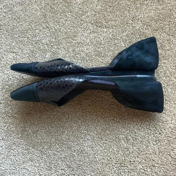Vince Camuto 'Halia'‎ d'Orsay Pointy Toe Flat Black Suede Womens 5 - Image 4