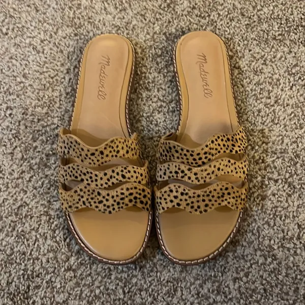 Madewell The Wave Slide Sandal in Spotted Calf Hair Size 5.5 - Image 4