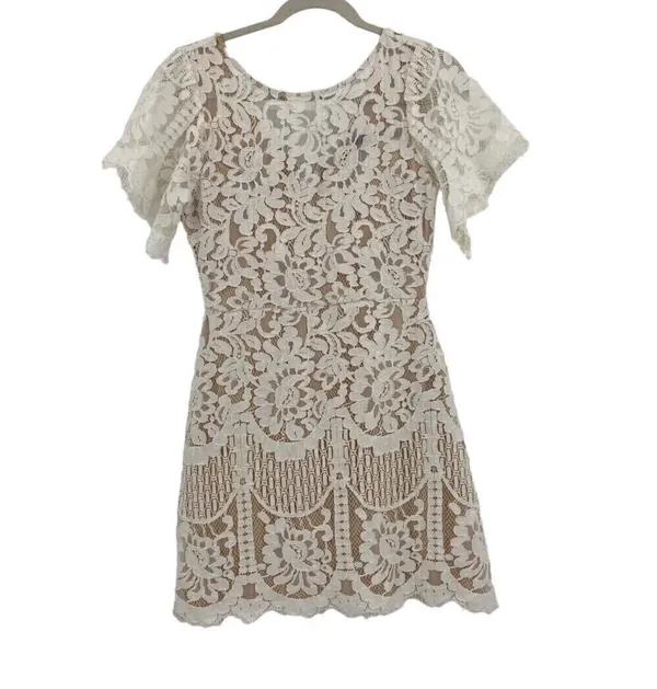 Lulus White Lace Dress - Image 3