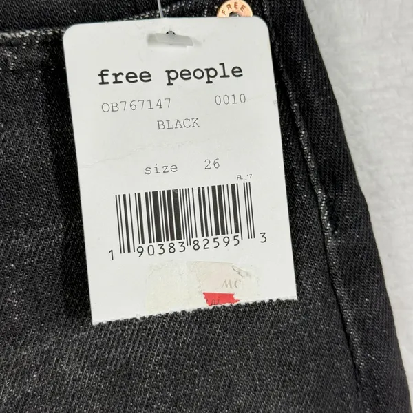 Free People We The Free Black Distressed Denim Mini Skirt OB767147‎ Mens Size 26 - Image 6