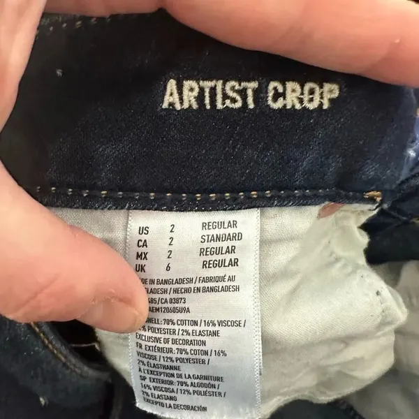 American Eagle Artist Crop stretch dark wash jeans - Image 2