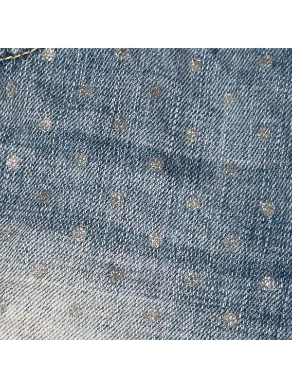 Abercrombie & Fitch Distressed Polka Dot Denim Shorts Women’s Size 6 - Image 3
