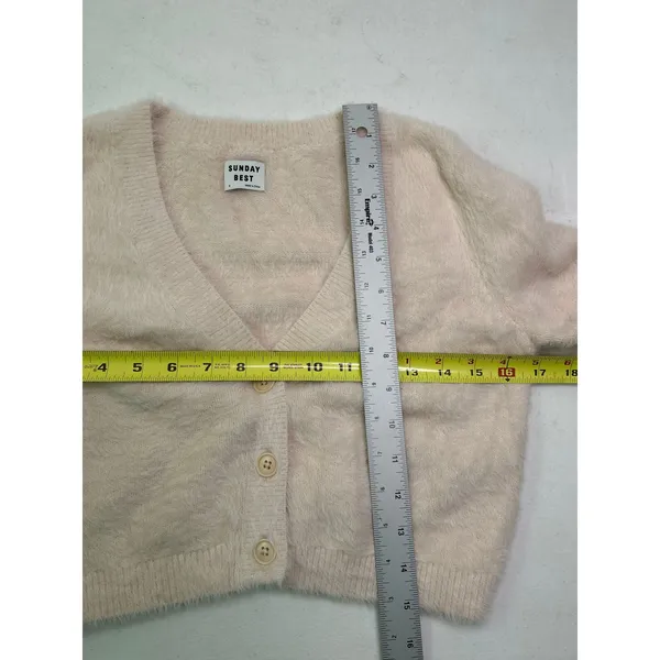 Aritzia Sunday Best Reese Cropped Cardigan in Ballerina pink Size M. - Image 5