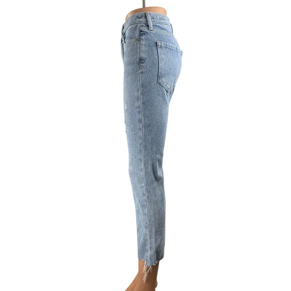 Banana Republic Blue High Waisted Distressed Frayed Skinny Denim Jeans Pants 26 - Image 2