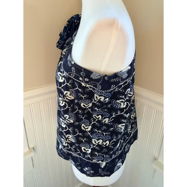 Ulla Johnson Asima Batik One Shoulder Top Blue Black Size 6 - Image 4