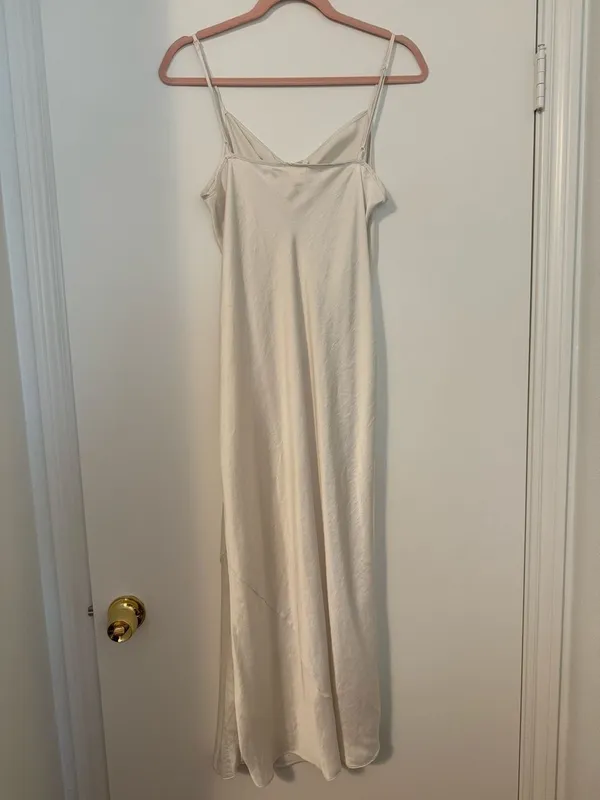 NWT Aritzia | Wilfred | Only Slip Midi Dress in Light Birch Size XL - Image 14