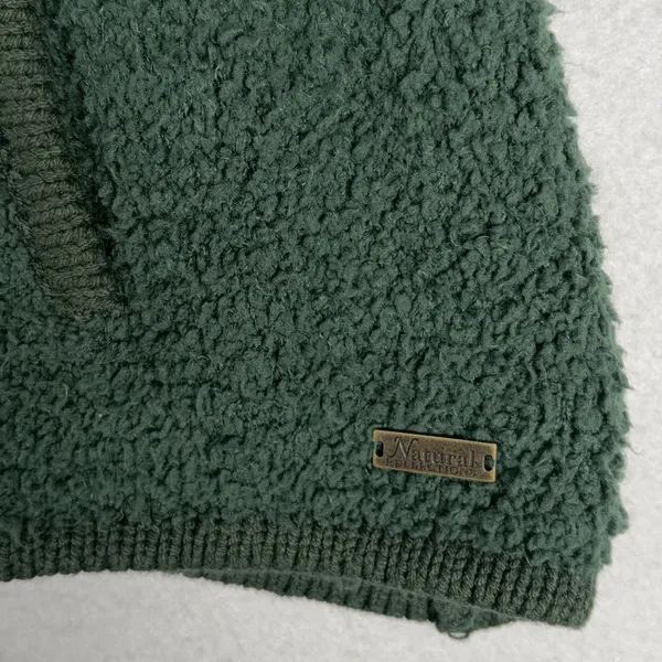 NWT Natural Reflections Sherpa Sweater Women's 1X Green Full Zip Cozy Cabincore - Image 6