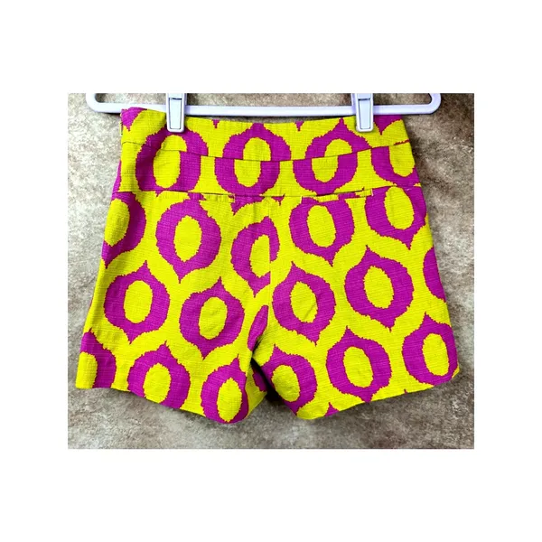 Anthropologie 'Cartonnier' Tailored Remy Shorts Hot Pink Yellow Green sz 4 - Image 14