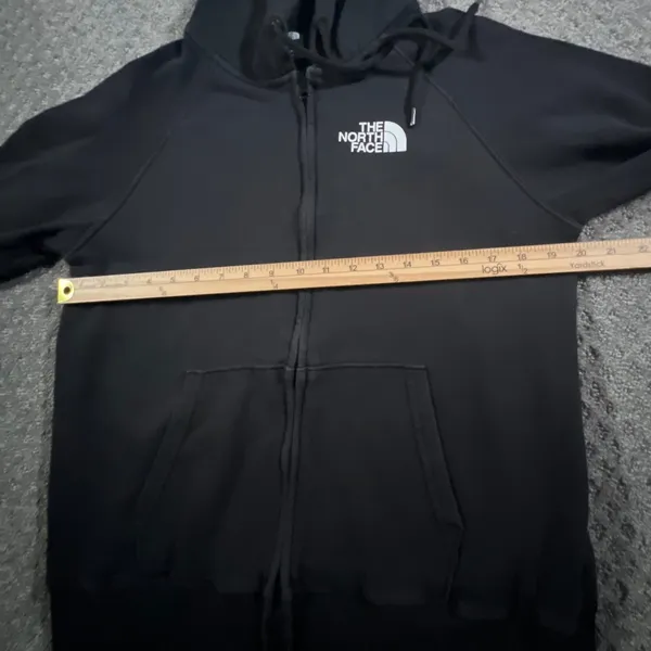 The‎ North Face Full Zip Hoodie Womens Medium Black Logo Sleeve NF0A4PA2 - Image 7
