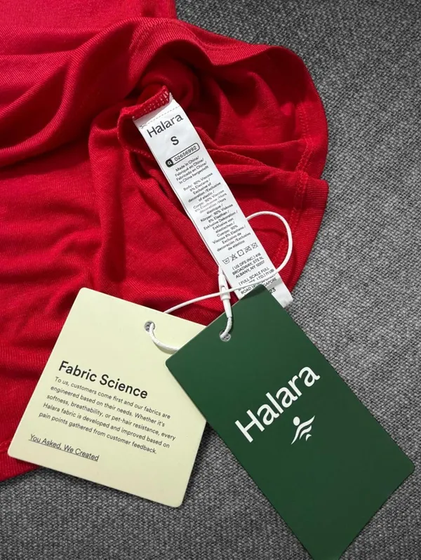 Halara Red Fitted Long Sleeve Henley Top Size S NWT - Image 4