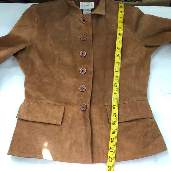 Vintage Brown genuine leather suede blazer - Image 6