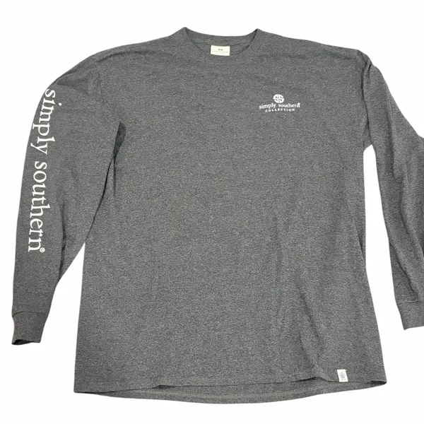 Simply Southern Charcoal Texas Adventure Long Sleeve Shirt size Large - Image 2