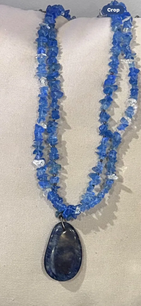 Blue Quartz Statement Necklace – Hand-Strung, One of a Kind - Image 4