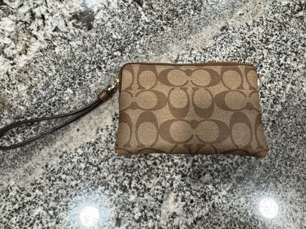 Coach Wristlet Wallet Leather Brown - Image 2