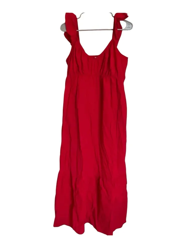 Universal Threads Women's Flutter Cap Sleeve Maxi A-Line Dress Sz L Cotton - Image 2