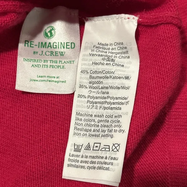 J.Crew Teddie Sweater Womens‎ Size S Pink crewneck pullover wool cotton blend - Image 5