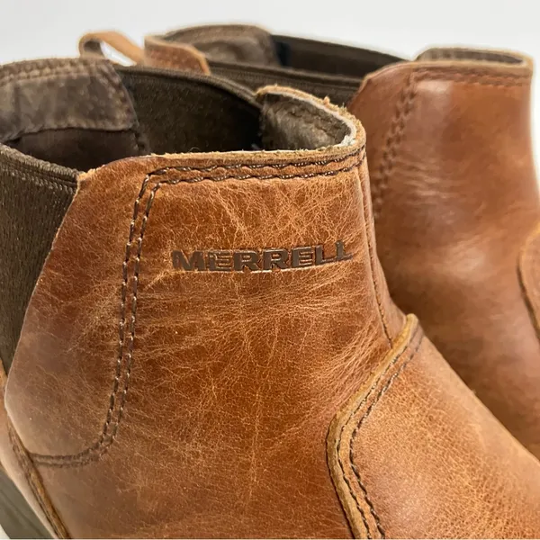 Merrell‎ city leaf Chelsea boots brown leather women’s size 7 casual neutral - Image 3