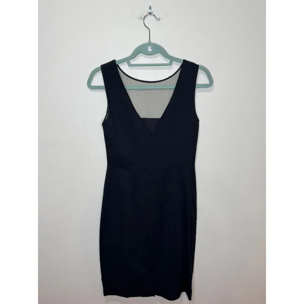 L'Agence‎ Black Sheath Dress w/ Rhinestone Embellishment Sz 4 LBD - Image 5