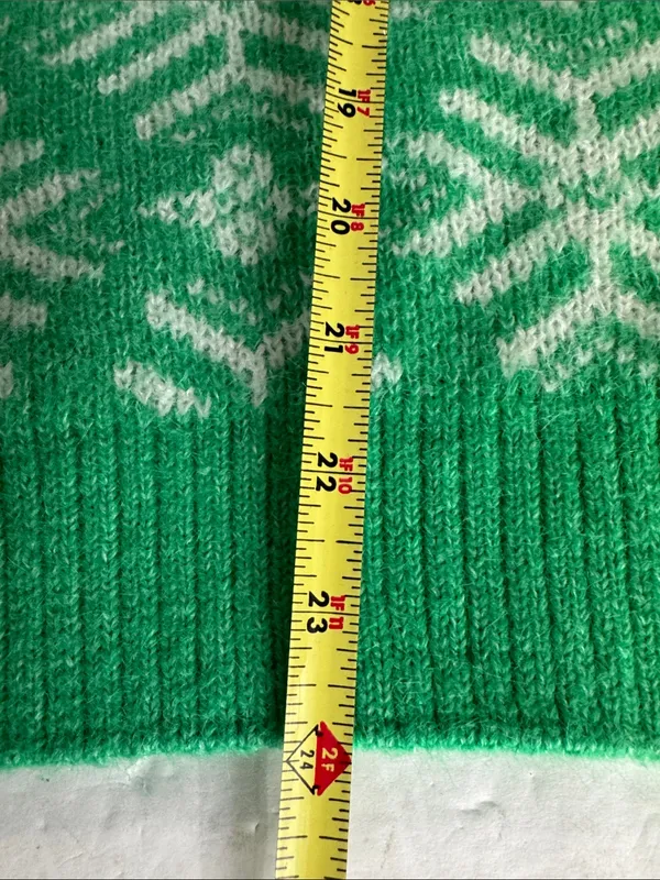 Old Navy Green and White Snowflake wool blend mockneck Sweater 2X winter holiday - Image 10