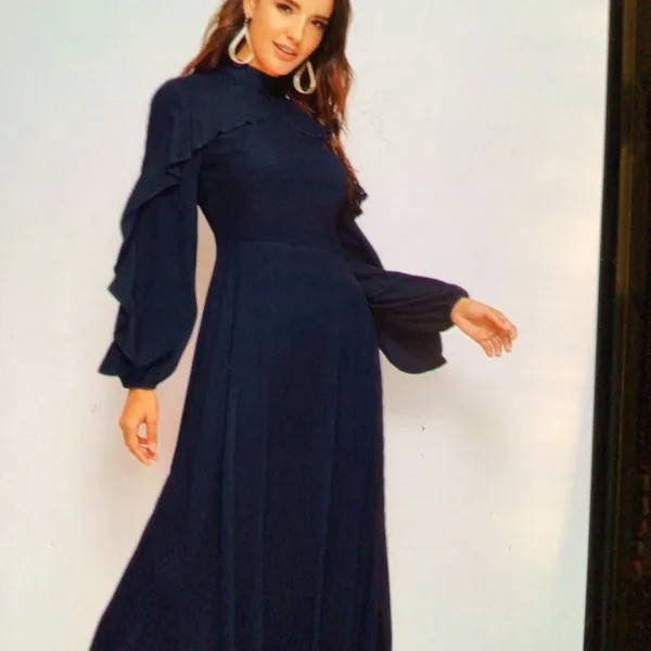 💝HPShein Flounce Fit &Flare Lantern Sleeve dress small - Image 4