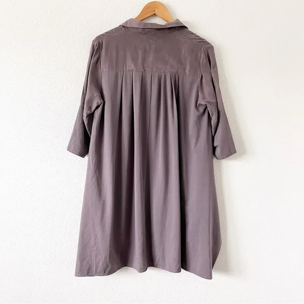 Stella Carakasi Tiburon Icon Button Down Oversize Tunic in Dusty Plum - Image 8