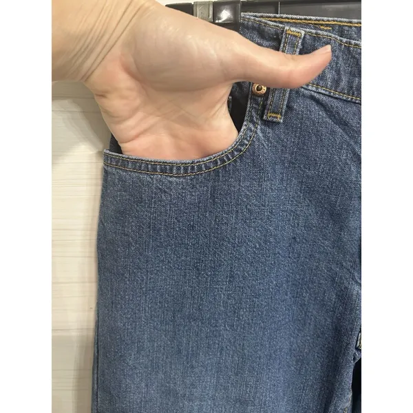 Vintage Ralph Lauren Kelly Cotton Denim Blue Jean 8 X 32 Studded RL Patch Y2K - Image 2