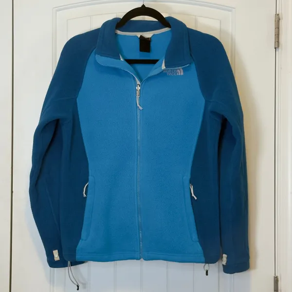 The North Face Med TKA 100 Full Zip Fleece Jacket Blue Women Two Tone Mock Neck - Image 2
