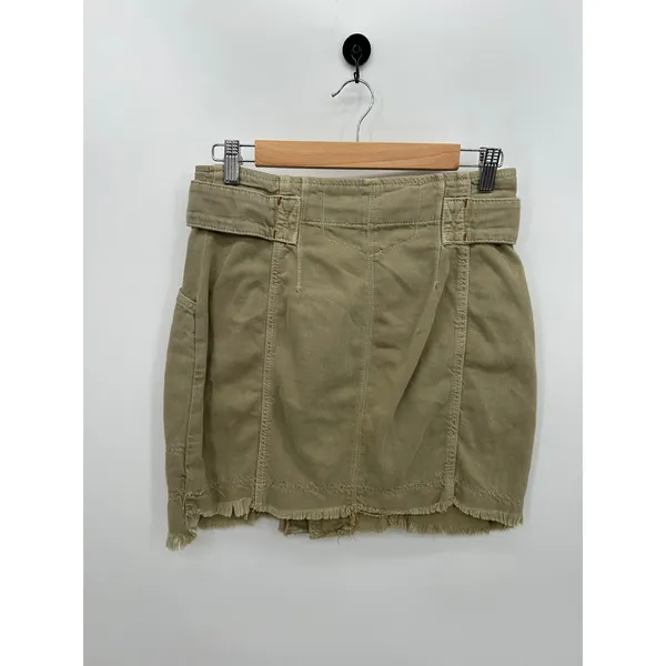 Free People Mini Skirt Women 10 Green Army Cargo Grunge Moto‎ Festival Summer - Image 2