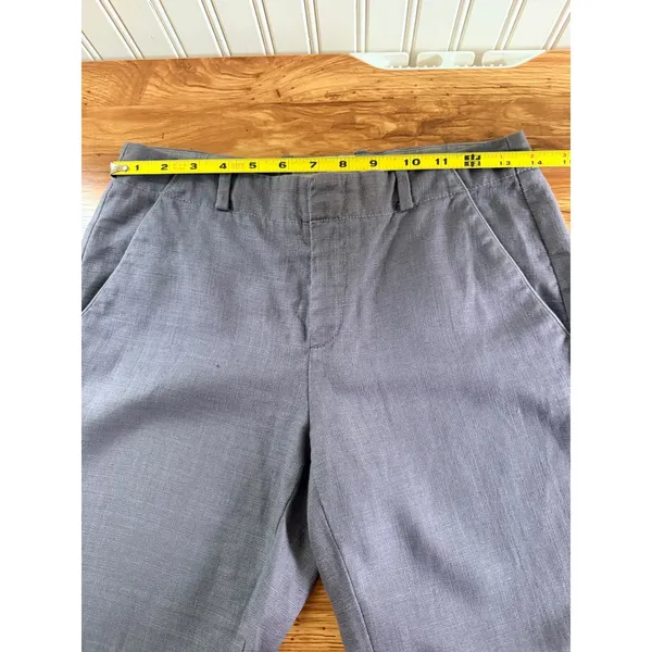 Elevenses Anthropologie Linen Tencel Straight Leg Pants Gray Purple Size 2 - Image 6