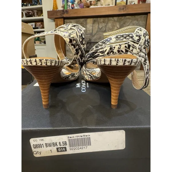 Coach Meg heel ankle-strap sandal featuring‎ a kitten heel Genuine Snakeskin - Image 6