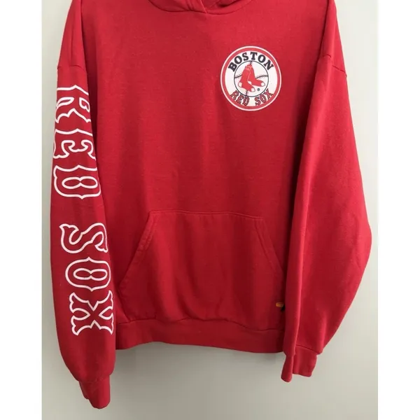 Aviator Nation Red Sox Relaxed‎ Pullover Hoodie Red Size Medium - Image 5